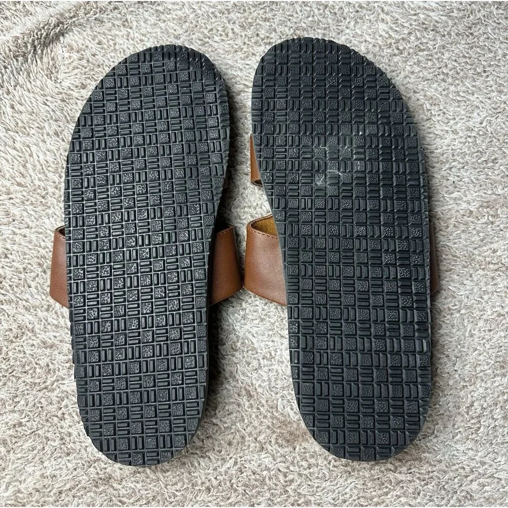 Aldo Mondi Men’s Slide Sandals. PU Leather. Brown. Sz: 9 US. NWOB